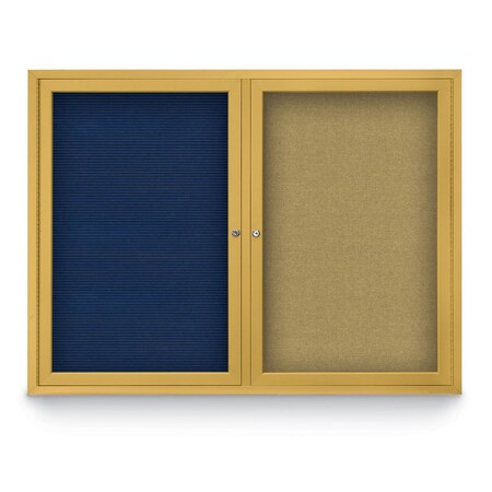 United Visual Products Corkboard, Dark Spruce /Bronze, 72" x 48" UV408-BRONZE-DRKSPR